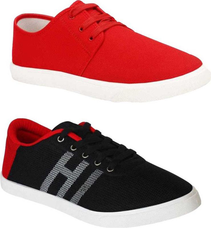 Men Combo Pack of 2 Casual Shoes Canvas Shoes For Men  (Multicolor)