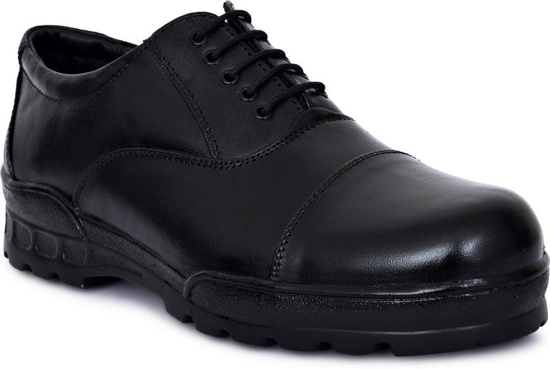 Real Leather Police Oxford Shoes Extra Comfort Oxford For Men  (Black)