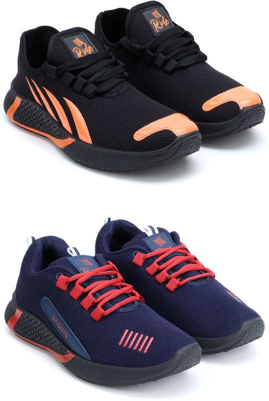 Stylish and Comfortable Casual Sneakers For Men  (Black, Blue, Orange)