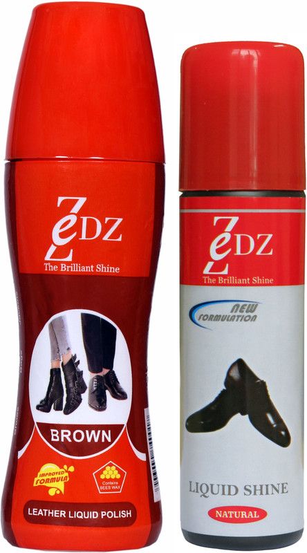 Zedz Combo of Leather Liquid Polish (Brown and Natural) Leather, Synthetic Leather, Patent Leather Shoe Liquid Polish  (Brown, Natural, Neutral, Multicolor)