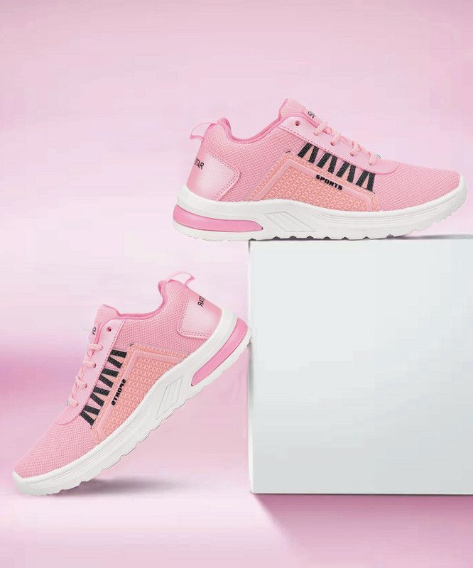 Affordable Range of Stylish Casual Walking Comfortable Sports Walking Shoes For Women  (Pink)