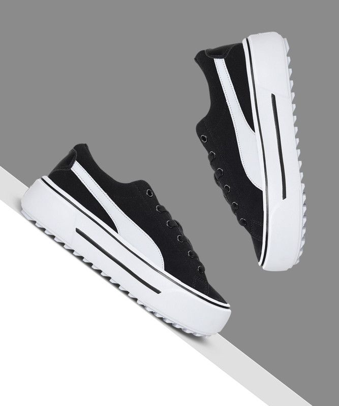 Kaia Platform SD Sneakers For Women  (Black)