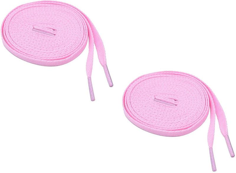 SHOESHINE Flat Shoelace For Athletic and Sneaker Shoes 120cm-Light Pink Shoe Lace  (Light Pink Set of 2)
