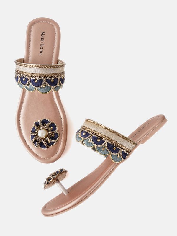 Women Blue, Beige Casual Sandal