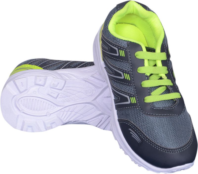 Lace Running Shoes For Boys & Girls  (Green)