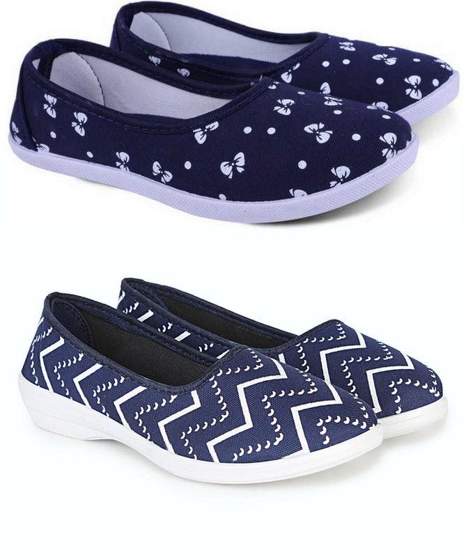 Slip On For Women  (Blue, White)
