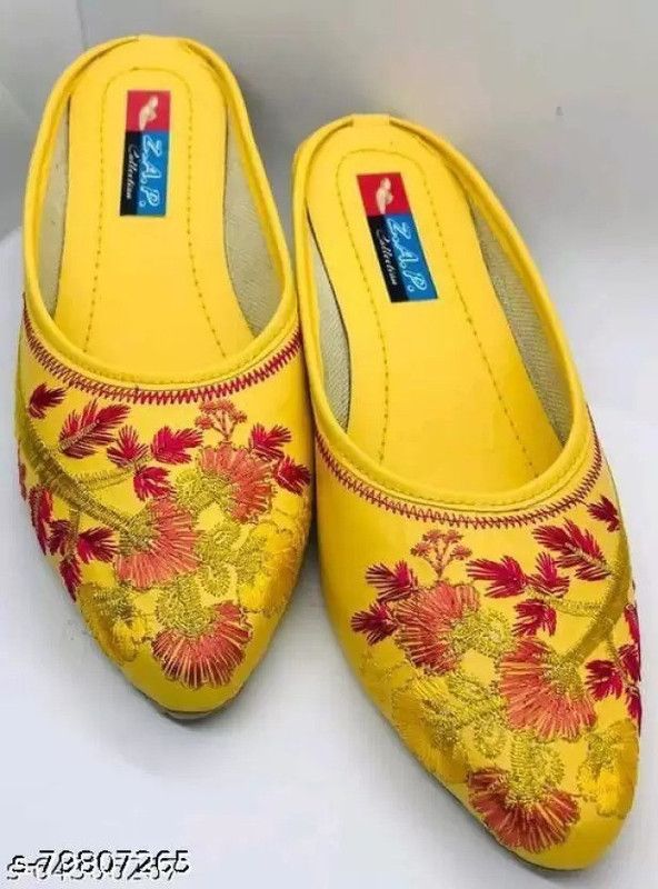 Ethnic mules for women Ethnic Mule For Women  (Yellow)