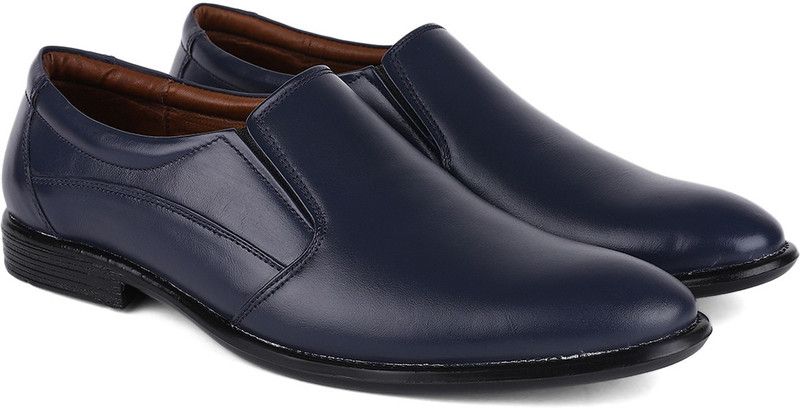 Men Shoes Blue Italian Leather Formal Slip ons Without Lace Shoes LSRGSOBU208 For Men  (Blue)