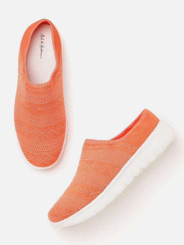 Mast Harbour Women Orange Woven Design Sneakers Sneakers For Women  (Orange)