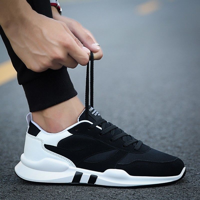 Singing Bird Men Running Shoes Mesh Breathable Outdoor Sports Jogging Textile Sneakers For Men  (Black, White)