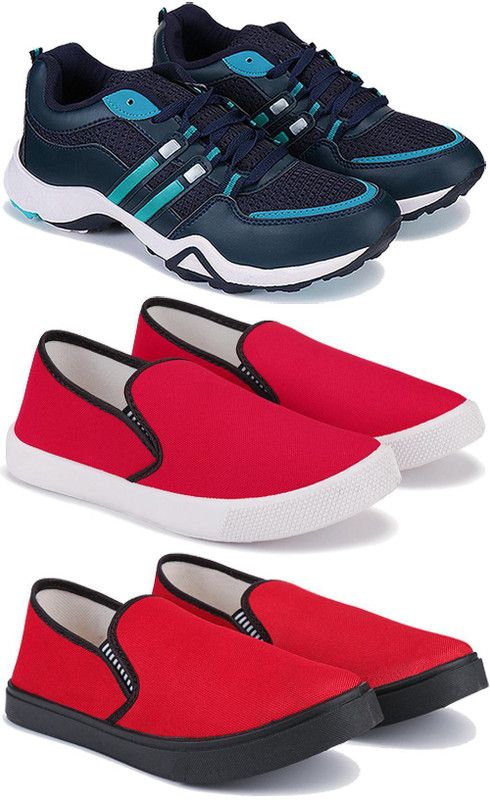 Combo pack of 3 casual, sneaker and loafer shoes for men Sneakers For Men  (Multicolor)