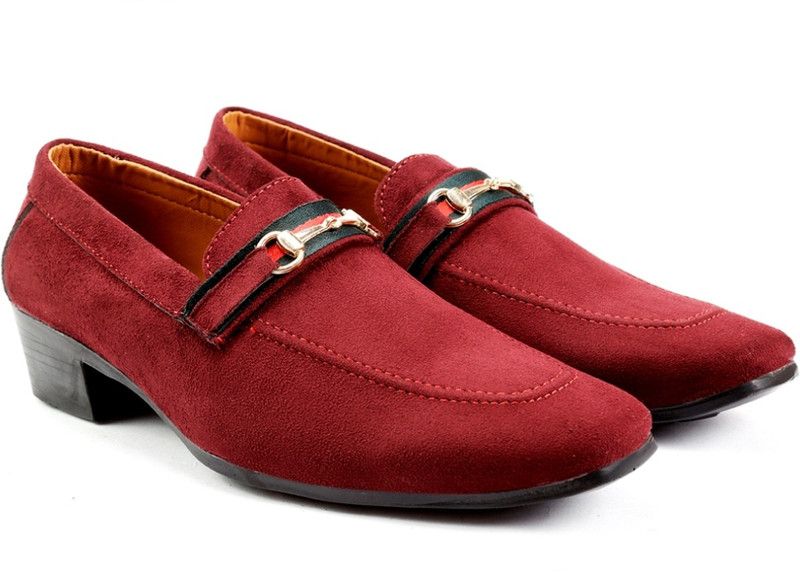 Men's Casual And Party Wear Slip-On Stylish Shoes Loafers For Men Party Wear For Men  (Maroon)