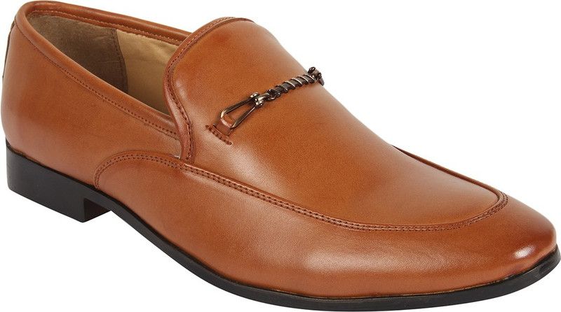 Synthetic Leather Shoes Slip On For Men  (Tan)
