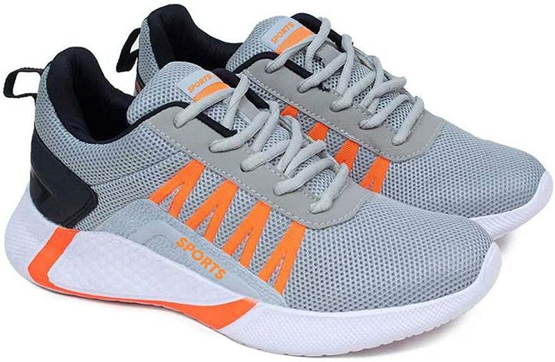 Walking Shoes For Men  (Grey, Orange)