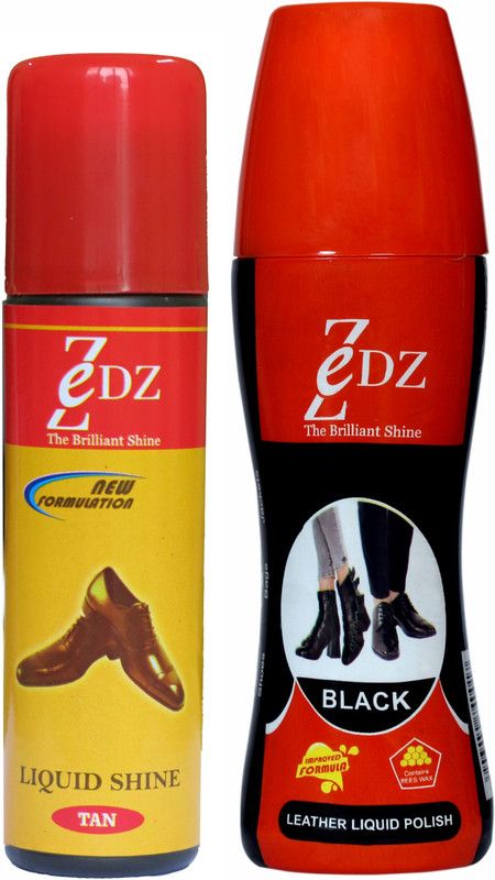 Zedz Combo of Leather Liquid Polish (Black and Tan) Leather, Synthetic Leather, Patent Leather Shoe Liquid Polish  (Black, Tan)