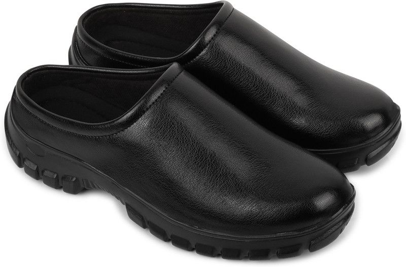 Latest branded open back mules shoe Clogs For Men  (Black)