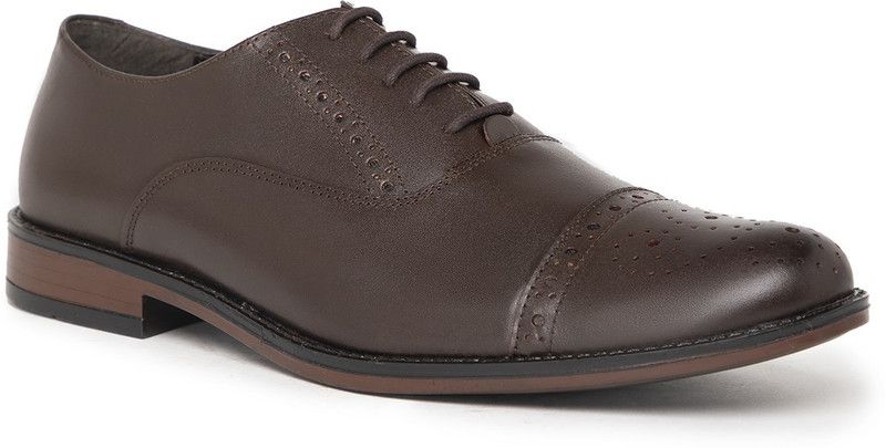Leather Oxford For Men  (Brown)