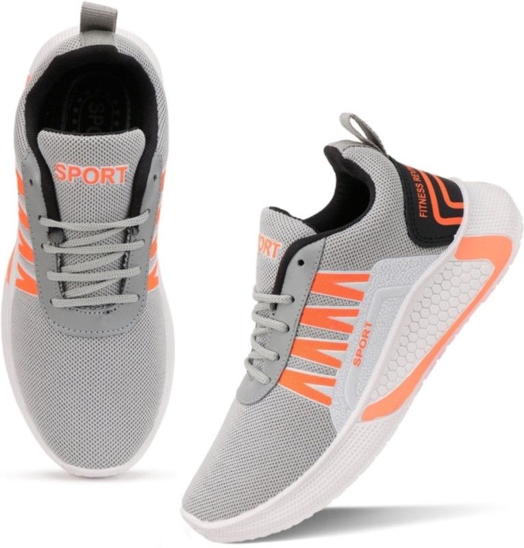 Training & Gym Shoes For Men  (Orange, Grey)