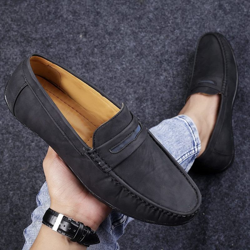 Trendy Good Looking Black Partywear Latest Design Premium Buckle Loafers Loafers For Men  (Black)
