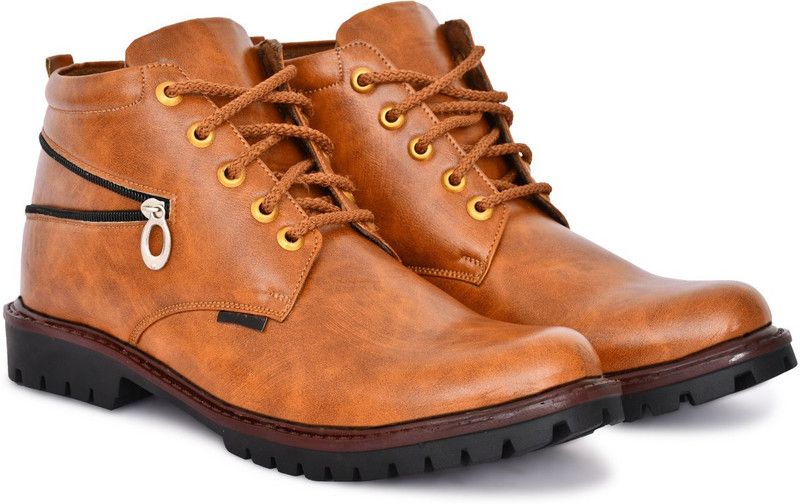 Comfortable Black Pure Synthetic Long Boots for Mens Boots For Men  (Tan)