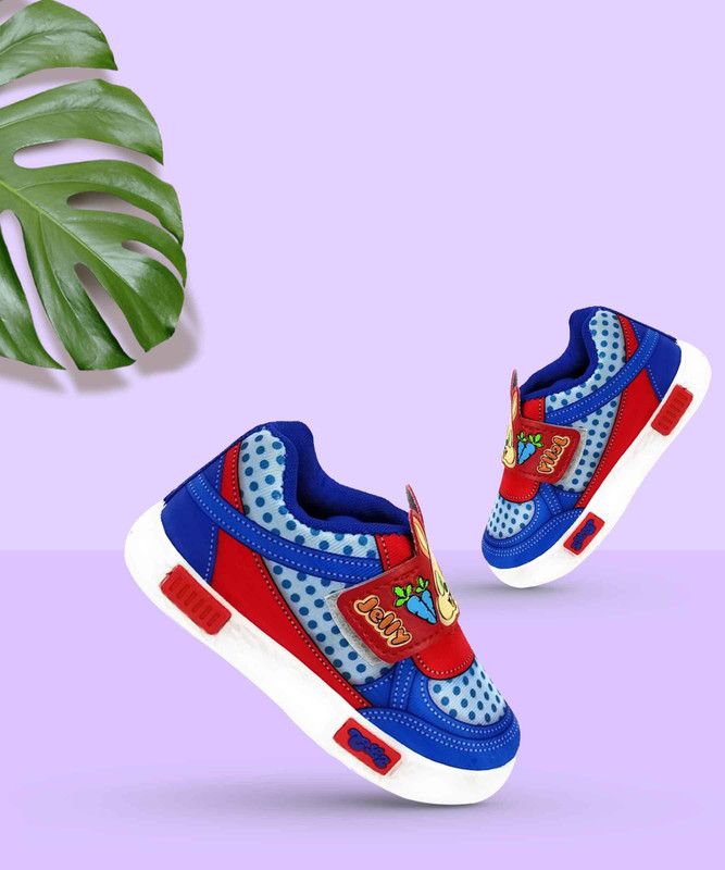 Velcro Sneakers For Boys & Girls  (Blue)