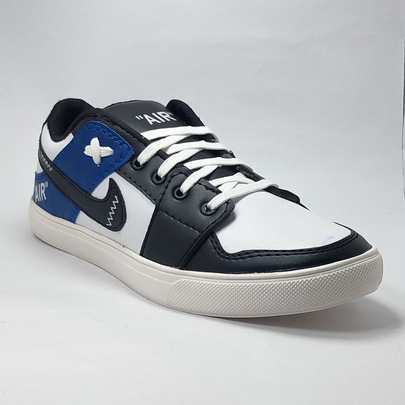 Neon Style Sneakers For Men  (White, Blue, Black)