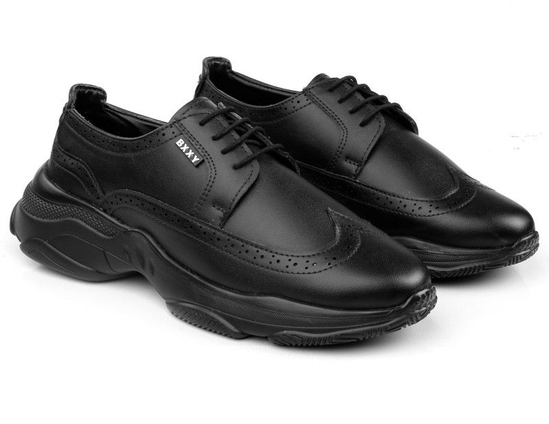 Men/s British Brogues Casual Sneakers For Daily Wear Sneakers For Men  (Black)