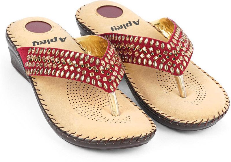 Women Extra Soft Doctor Chappal Maroon Flats Sandal