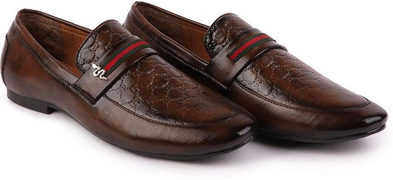 Party Wear Loafers For Men  (Brown)