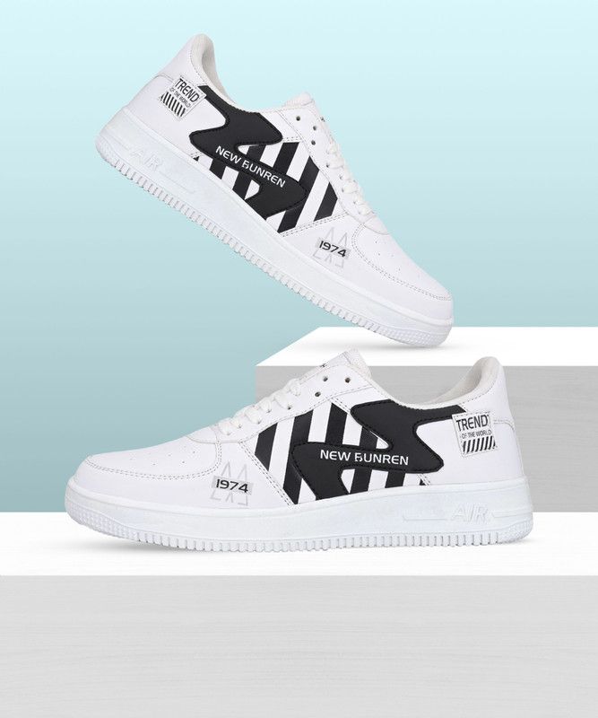 Running Shoes For Men  (White, Black)