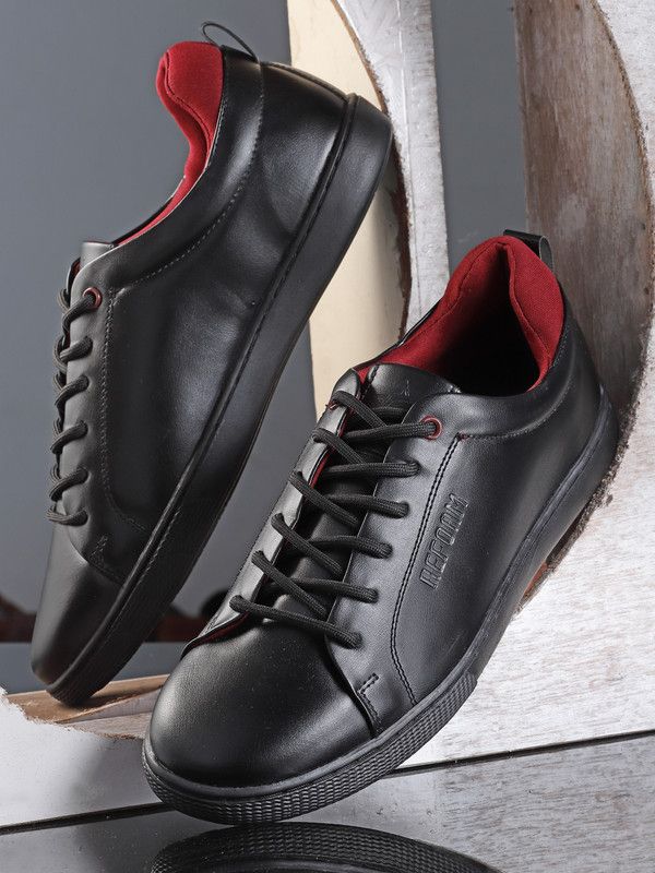 SM-04 |Textile| Lace-Up | Solid | Outdoor | Trendy | Comfortable Sneakers For Men  (Black)