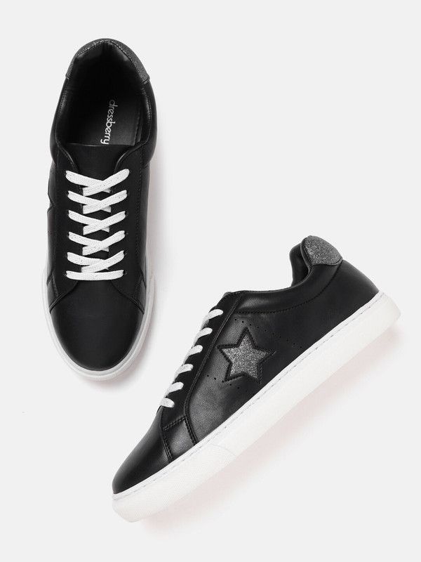 DressBerry Women Black Solid Sneakers Sneakers For Women  (Black)