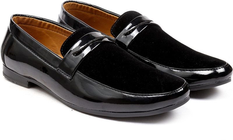 Men's Pu Leaher Party Wear Formal Loafer & Mocassin Shoes Party Wear For Men  (Black)