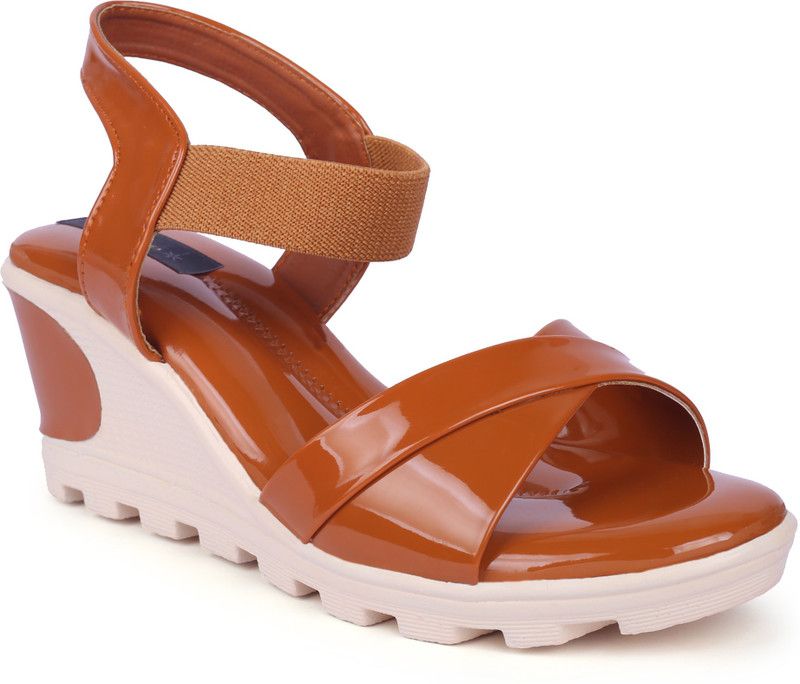 Women Tan Wedges Sandal