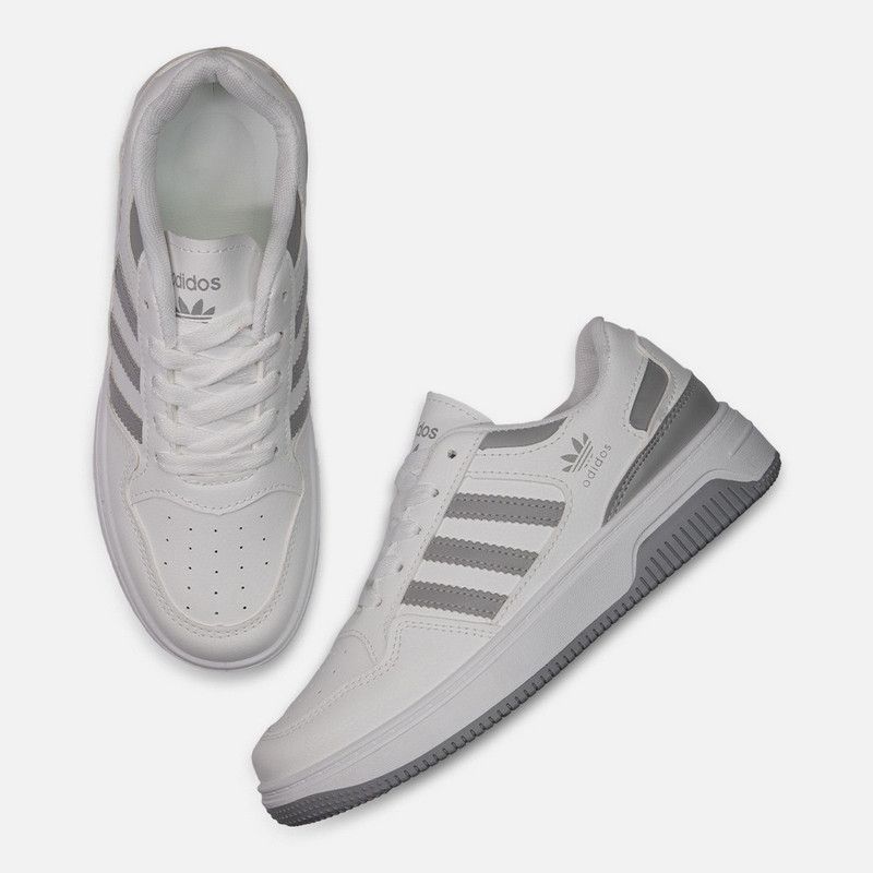 Women's White Classy LACE UP Shoes (R1105) Running Shoes For Men  (Grey)