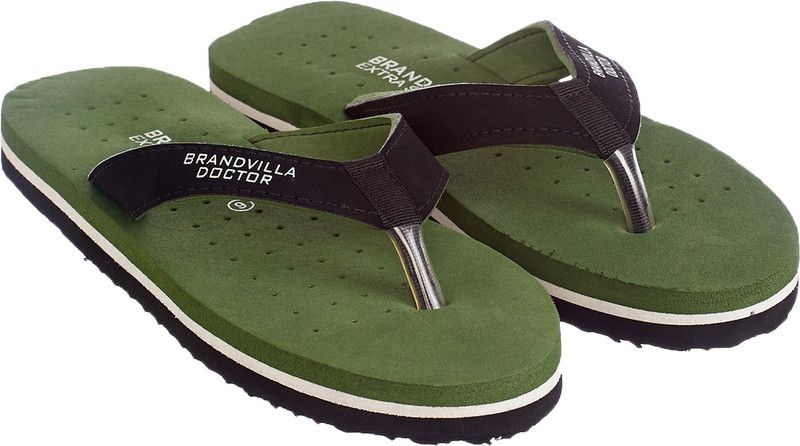 Ortho Care Orthopedic Daily Use Lightweight House Slippers for Women Flip Flops  (Black, Green 5)