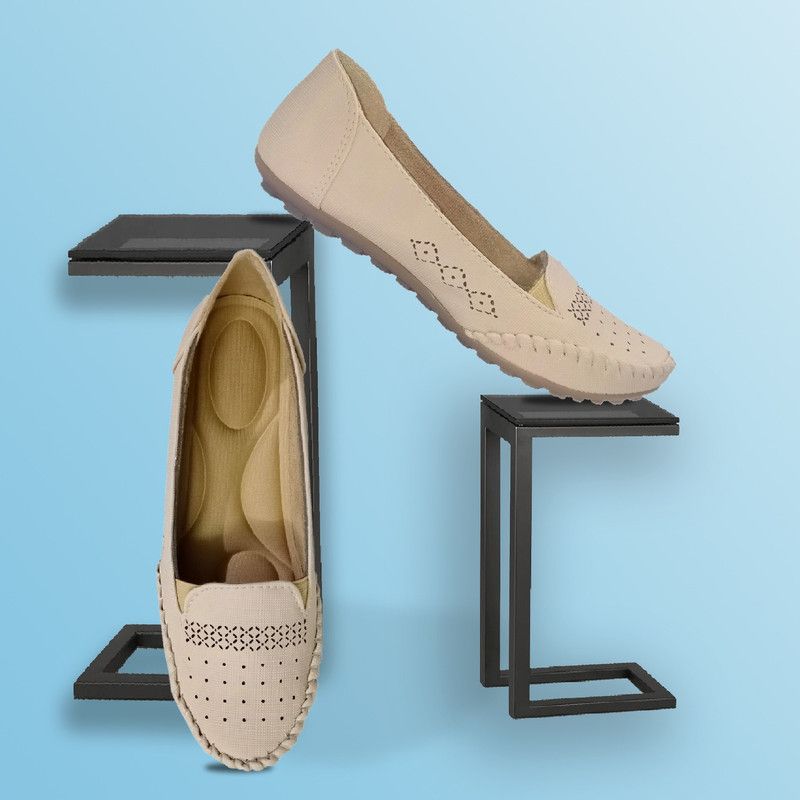 Casual Cream Bellie for girls and women Bellies For Women  (Beige)