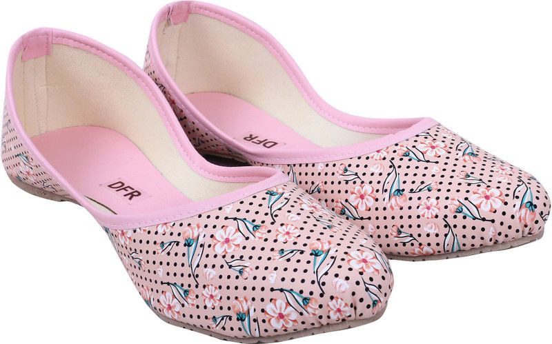 Rajasthani Jaipuri stylish latest design casual printed design belly Jutis For Women  (Pink)