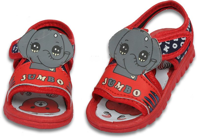 Boys & Girls Velcro Flats  (Red)