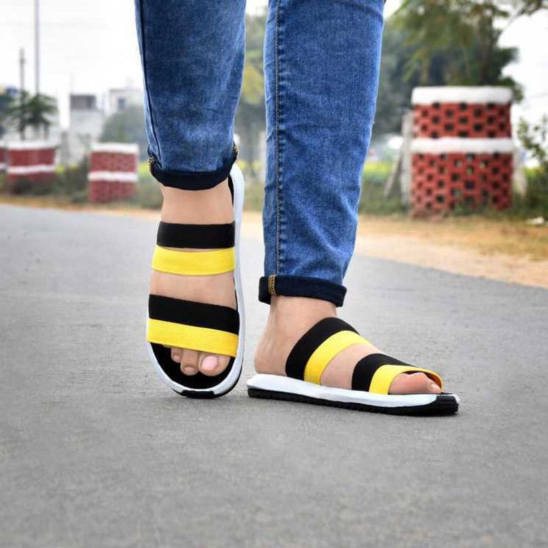 Boys Velcro Slipper Flip Flop  (Yellow)