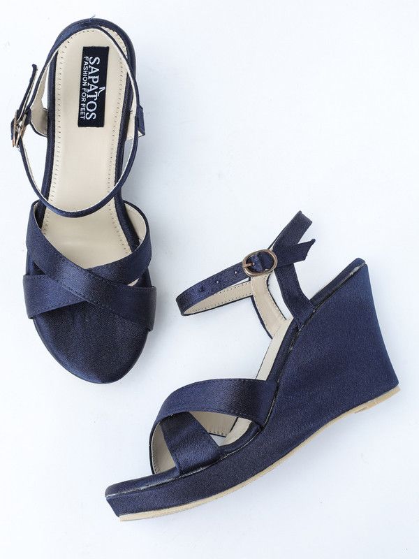 Women Navy Wedges
