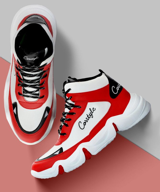 High Tops For Men  (Red)