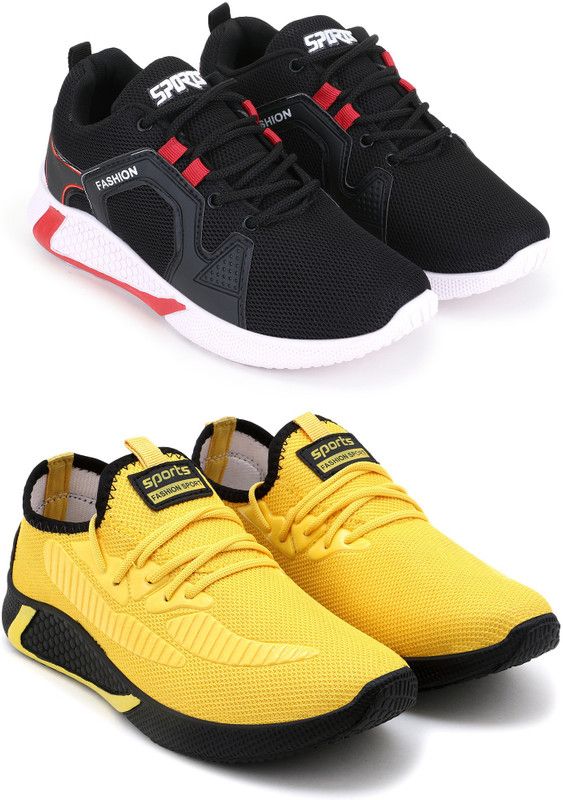 Stylish & Comfortable Cricket, Tennis, Walking Training & Gym Shoes For Men  (Yellow, Black)