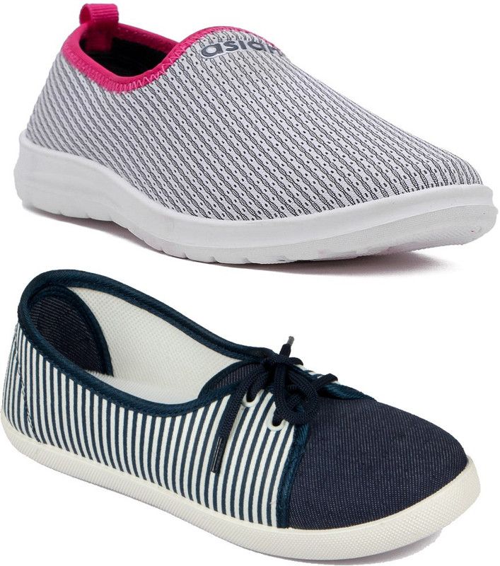 Walking Shoes For Women  (Grey, Black, White)