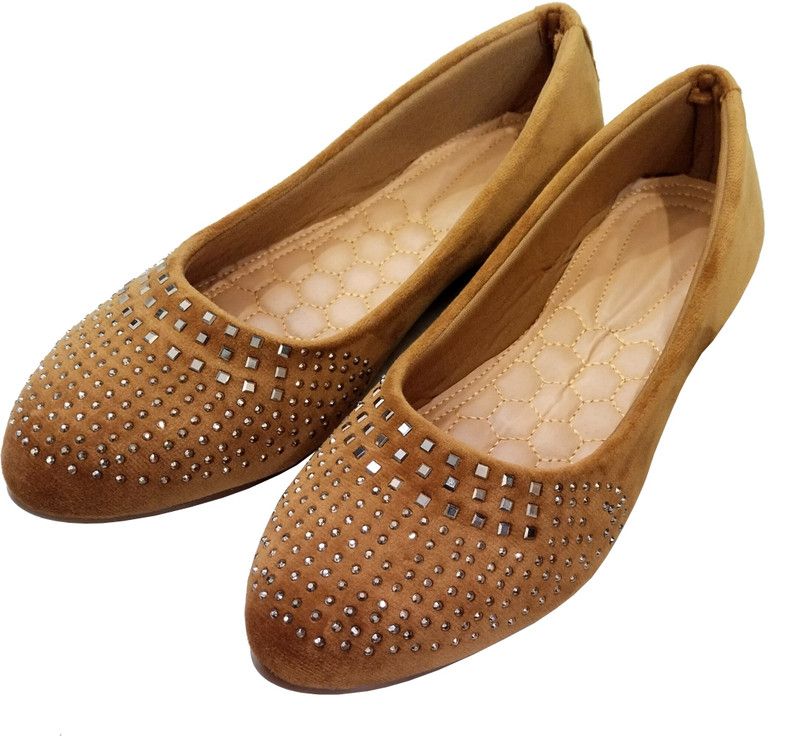 Stylish Ballerina Shoes or Bellies For Women  (Tan)