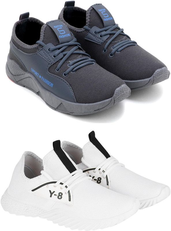 Stylish Comfortable & Affordable Casual cum Sports Combo of 2 Canvas Shoes For Men  (Grey, White)