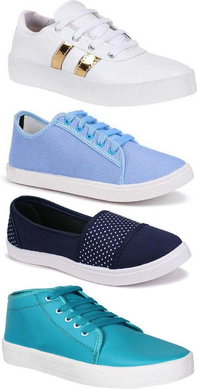 Combo Pack of 4 Latest Collection Stylish Casual Sneakers Shoes Sneakers For Women  (Multicolor)
