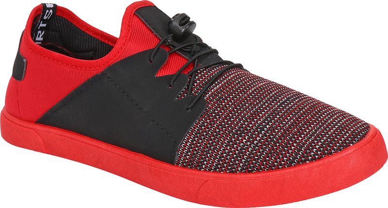 Sneakers For Men  (Red, Black)
