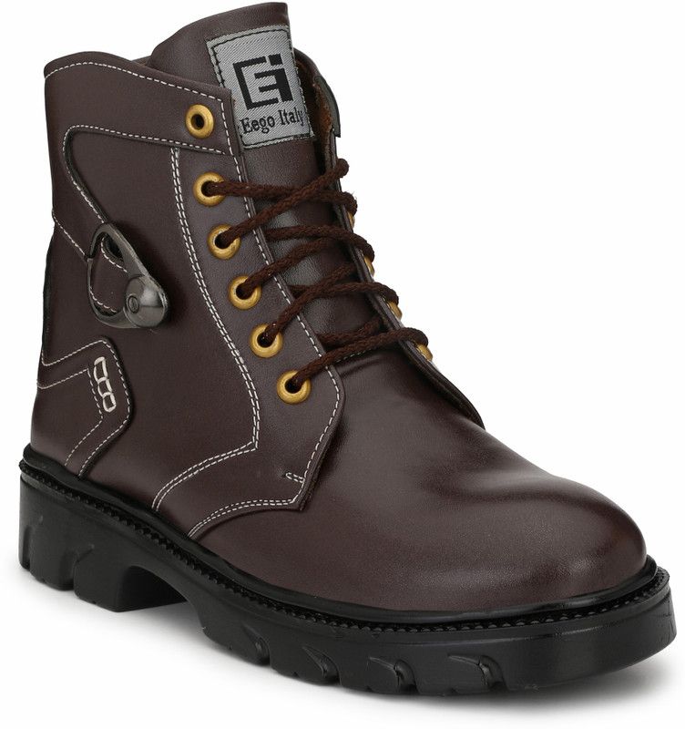 Stylish High Top Boots For Men  (Brown)