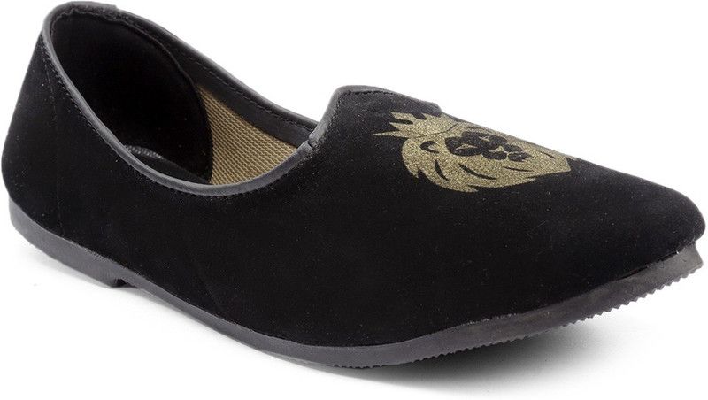 Mens Suede Material Stylish Juttis Casuals For Men  (Black)